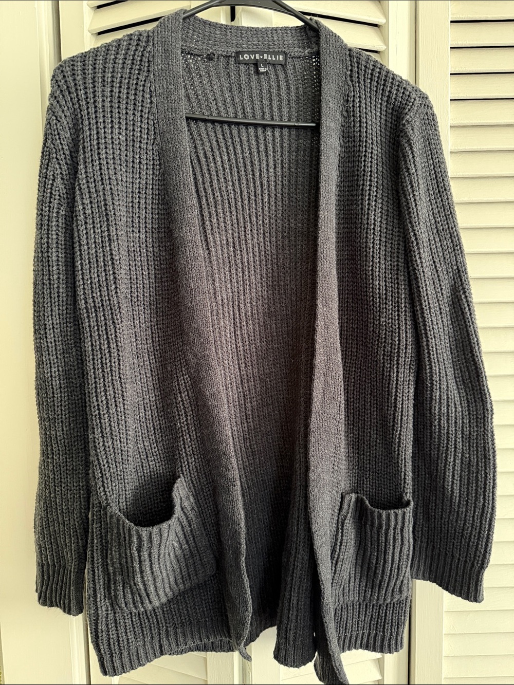 Love + Lillie Charcoal Knit Open-Front Cardigan
